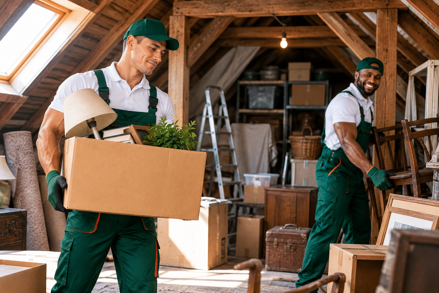 Männer bei Keller- & Dachbodenentrümpelung in Bremen